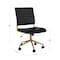 Martha Stewart Ivy Upholstered Office Chair in Black/Polished Brass CH-220921-1-BK-GLD-MS - alternate 6